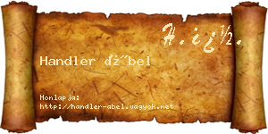 Handler Ábel névjegykártya